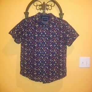 Boys Denim & Flower Shirt